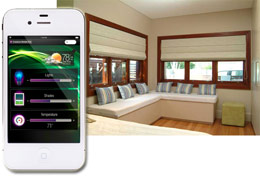 iphone controlled motorized drapes